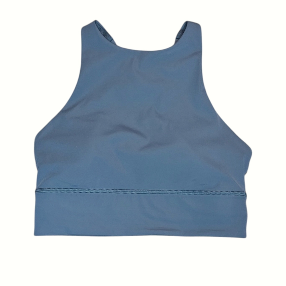 Lululemon Energy Bra High Neck Long Line Iron Blue Size 4 Medium Support - Picture 7 of 12